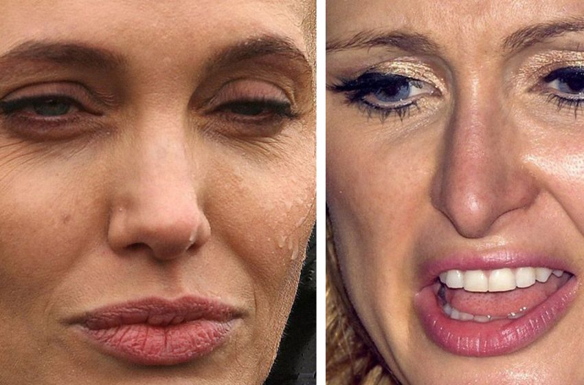  Photos de célébrités de près qui vous feront revoir votre opinion de leur “beauté impeccable”
