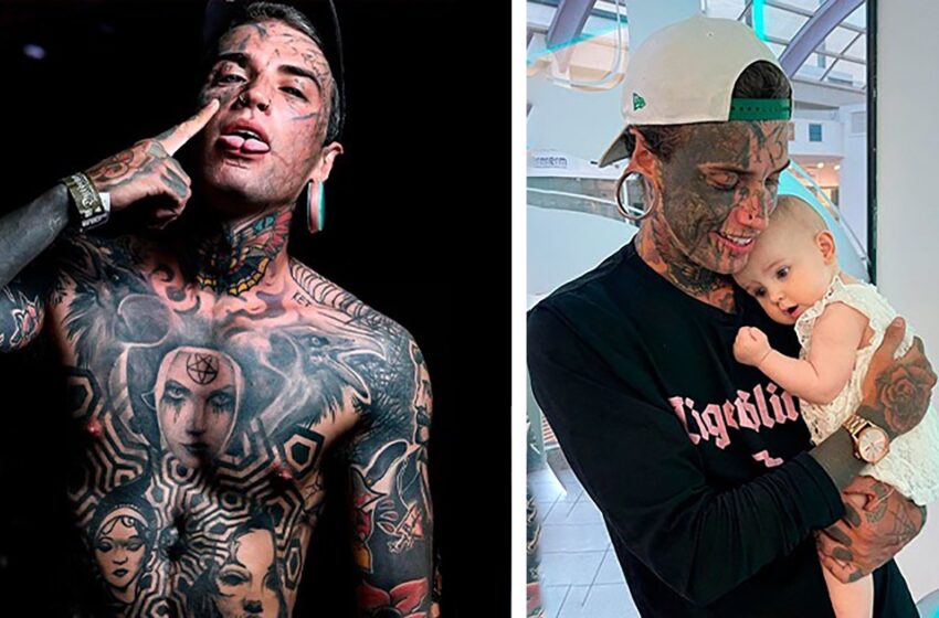  Söpöys valtaa mielen: 24-vuotias mies, jonka keho on kokonaan täynnä tatuointeja, poistaa ne tyttärensä vuoksi