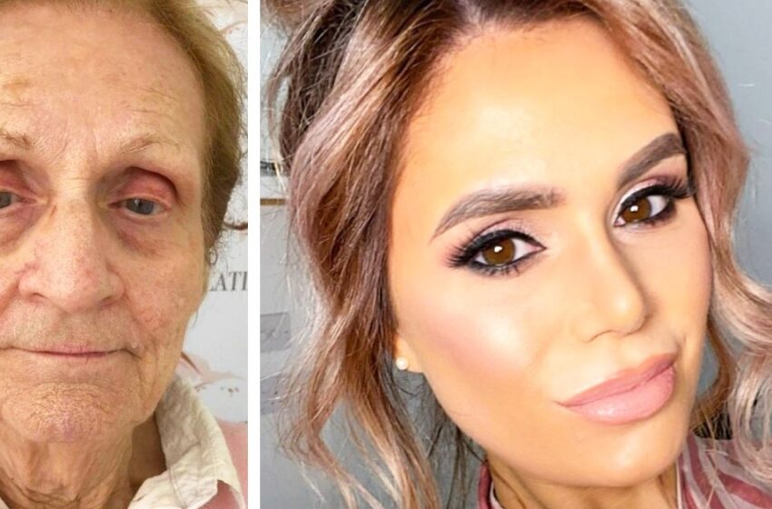  “Voi luoja, Hän on noita!” – Skotlannista kotoisin oleva meikkitaiteilija osoitti kosmetiikan voiman 80-vuotiaalla isoäidillään!