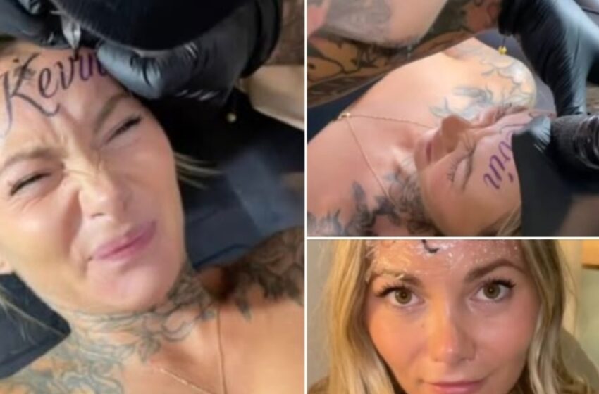  Nainen aiheutti kohun tatuoimalla poikaystävänsä nimen otsaansa! Rakkautta vai katumusta?