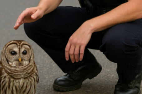 Pieni pöllö sulki tien ja näytti poliiseille jotakin, joka sai kaikkien paikallaolijoiden henkeä salpaantumaan.